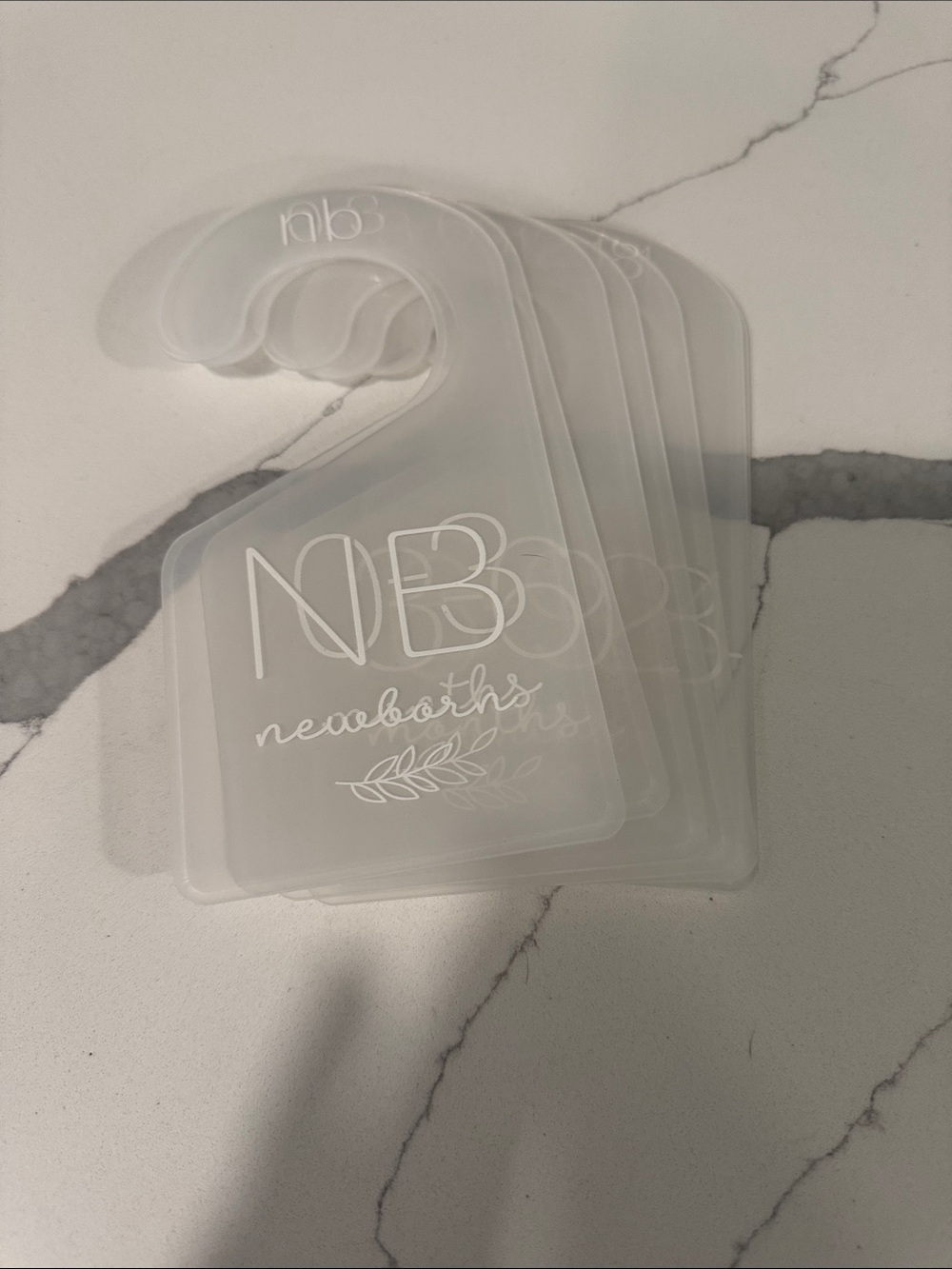 Clear Plastic Hanger Tags - White Logo